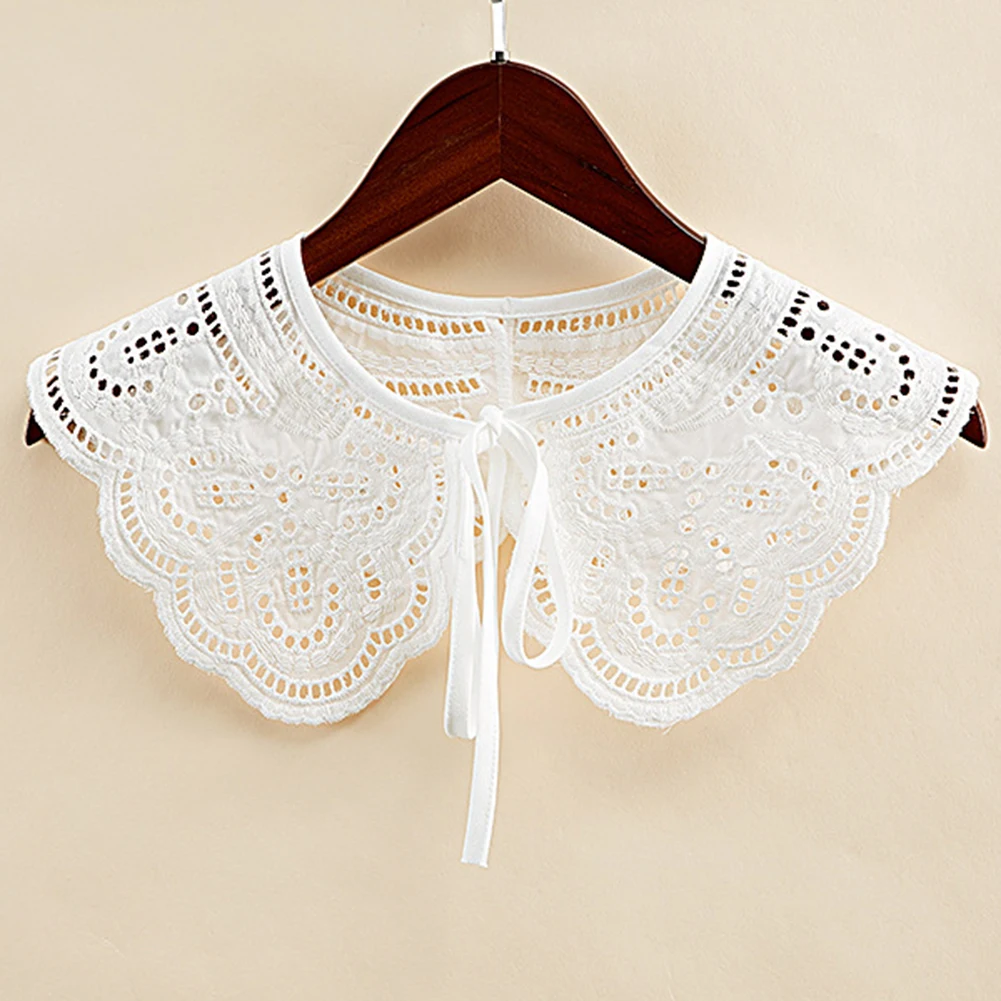 

Versatile Korean Fake Hollow Out Collar Sweater Tops Decorative Lace-up Collar Neckline Detachable Doll Sweet Neckwear for Dress