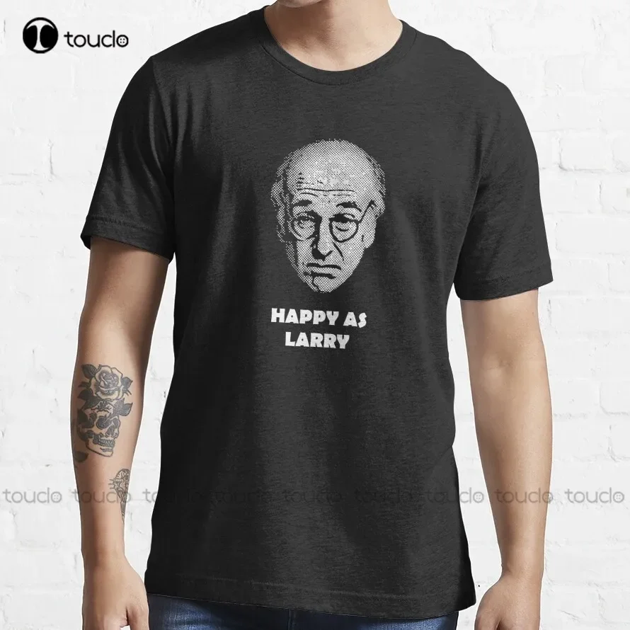Футболка Happy As Larry Curb Your Enthusiasm Футболки 80-х годов для мужчин Модный дизайн