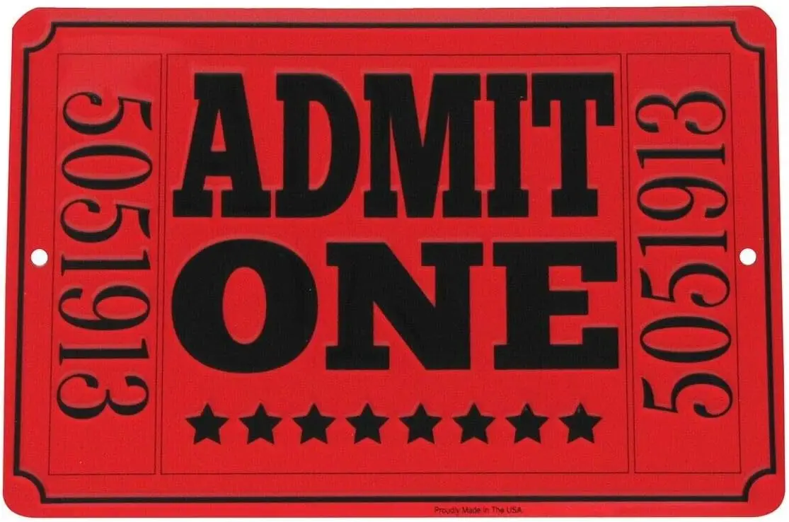 dmt One Red Move Thetre Tcket Metl Sgn Домашний тетер Mn Cve Wll Декор для дома Tn 8 &quotX12&quot Decorton