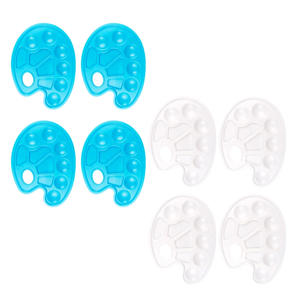 

8 Pcs Plastic Art Painting Pallets Color Mixing Board Watercolor Pigment Tray