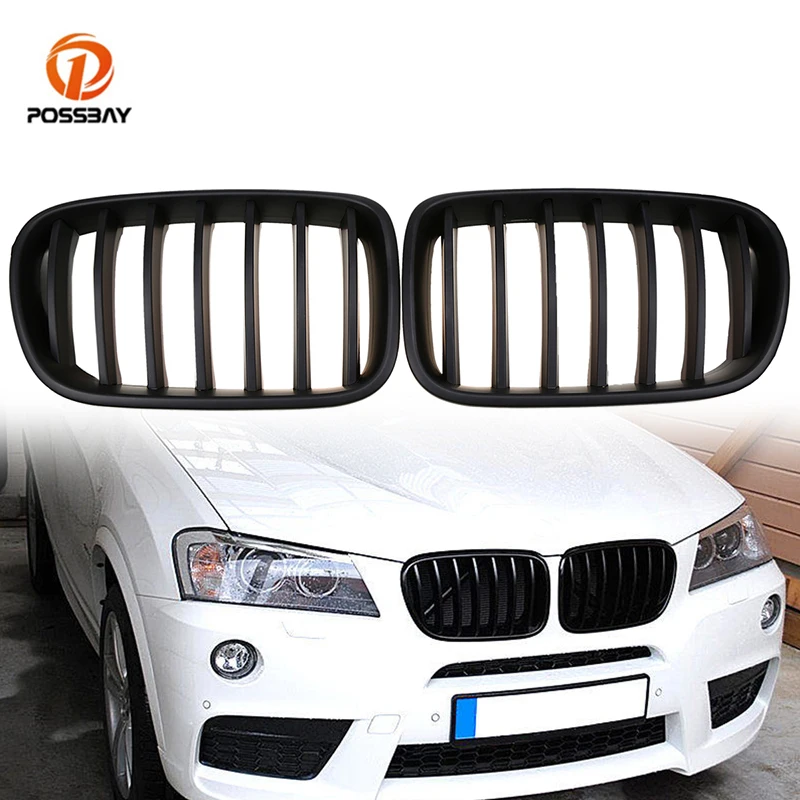 

2Pcs Car Front Bumper Grills Matte Black Racing Grilles Exterior Parts for BMW X3 F25 2010 2011 2012 2013 2014 Pre-facelift