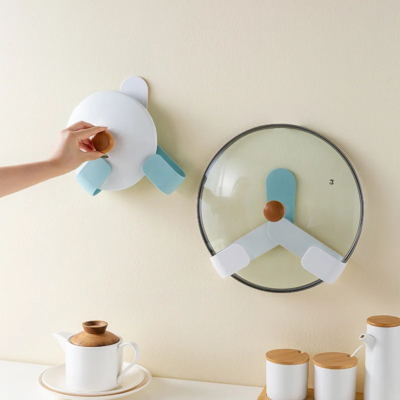 

Punch-Free Wall-Mounted Rotating Pot Lid Rack Kitchen Innovative Foldable Draining Chopping Board Storage Rack