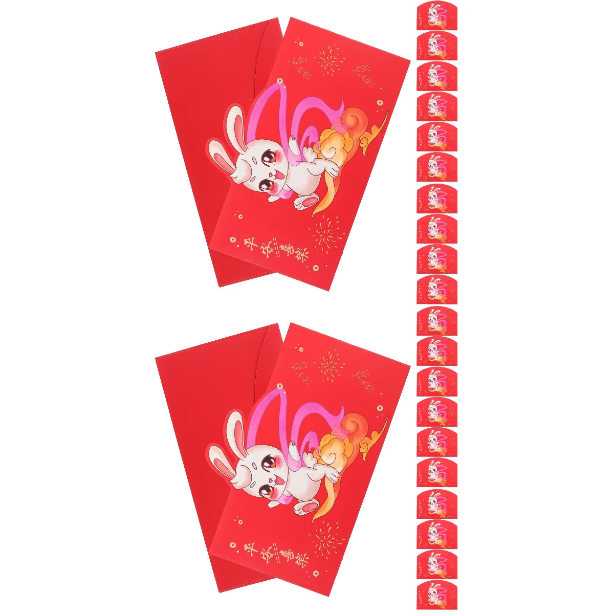 

24 pcs Festival Red Envelopes Paper Red Packets Rabbit Year Money Pouches