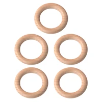 5pcs multipurpose newborn infant teething unfinished wooden rings teething ring wood teether teething wooden circle rings