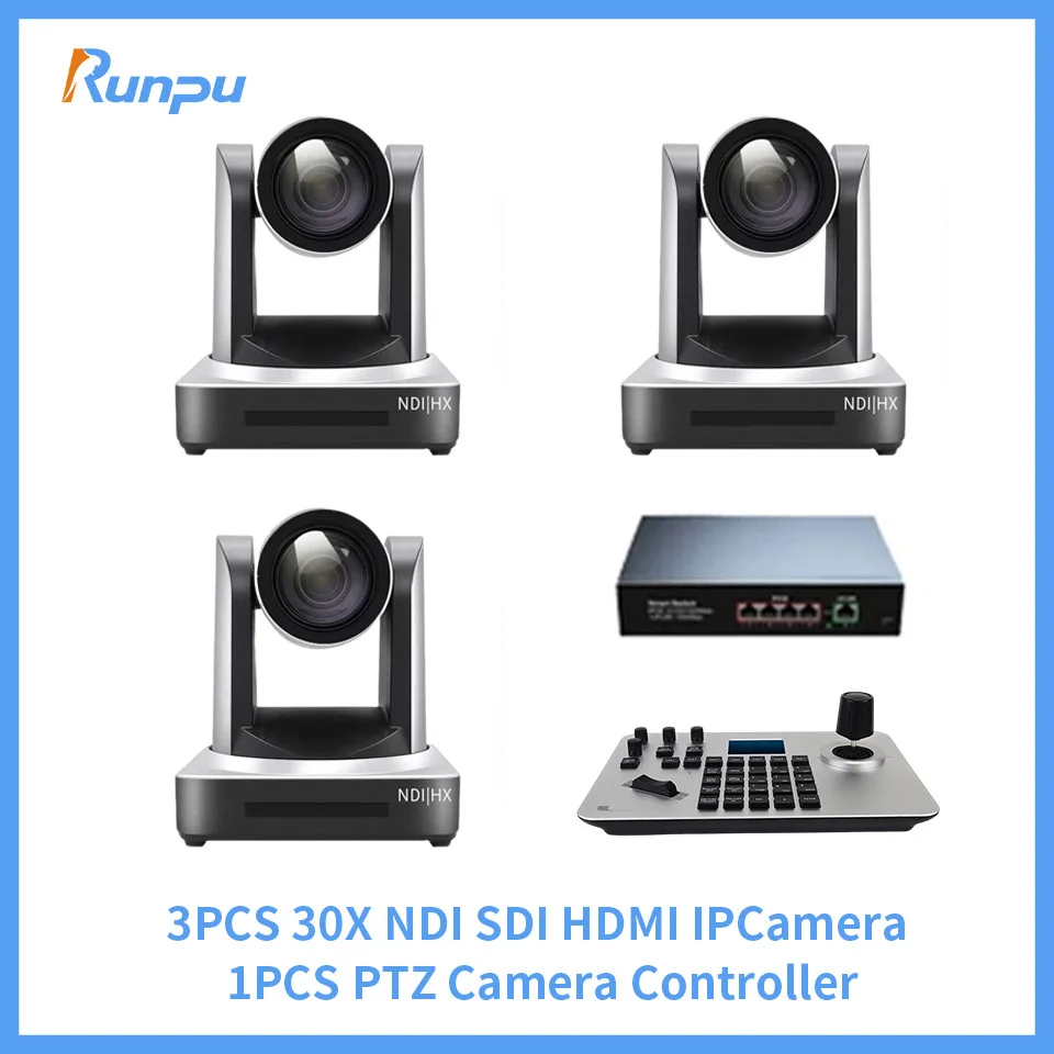 

30x Optical Zoom PTZ Facebook Live Internet Broadcast Conference Camera 3 Churches Education Events with 1pcs Joystick controlle