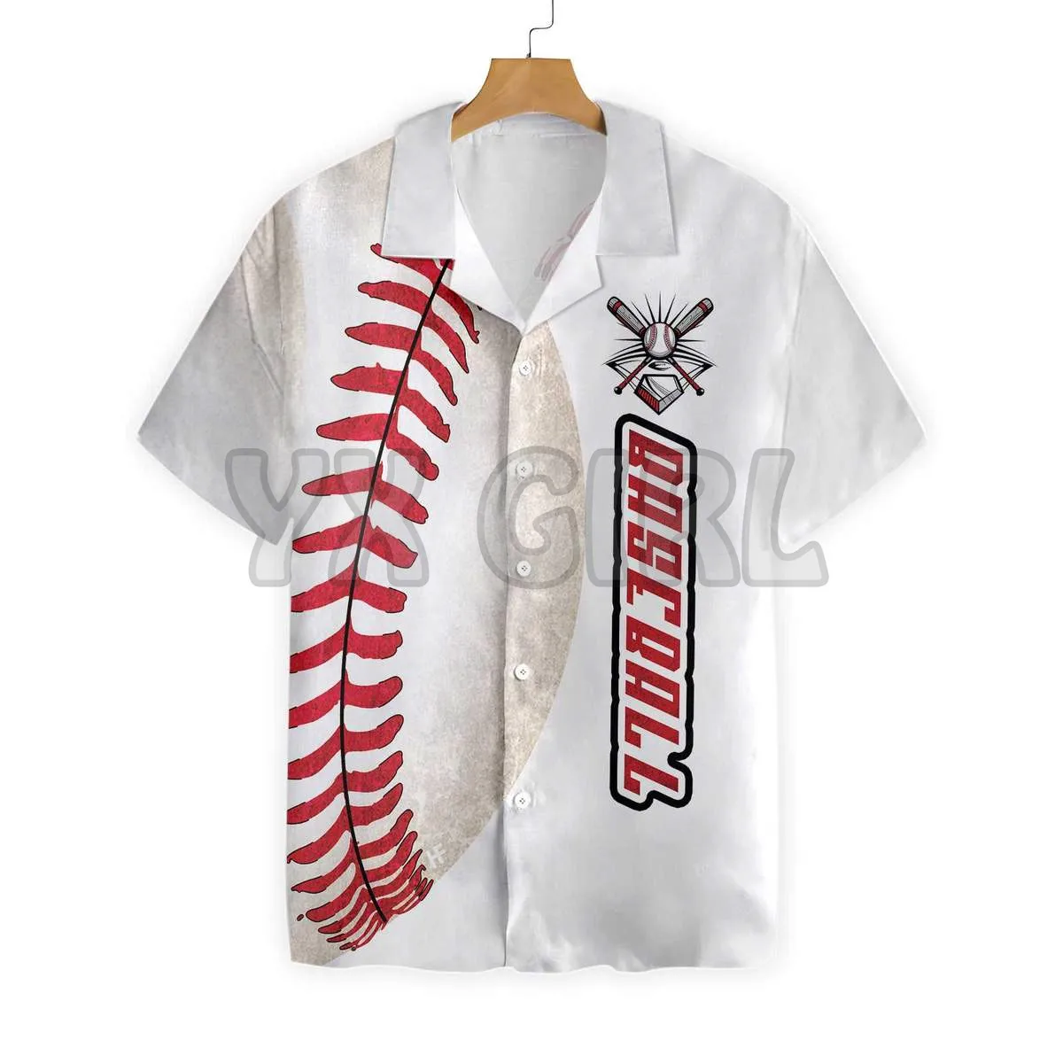 Baseball And Skull 3D All Over Printed Hawaiian Shirt Men's For Women's Harajuku Casual Shirt Unisex
