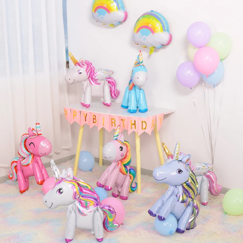 

Unicorn Decoration Birthday Balloons Party Decor Rainbow Foil Number Balloon Kids Girl Gift Baby Shower Globos Party Supplies