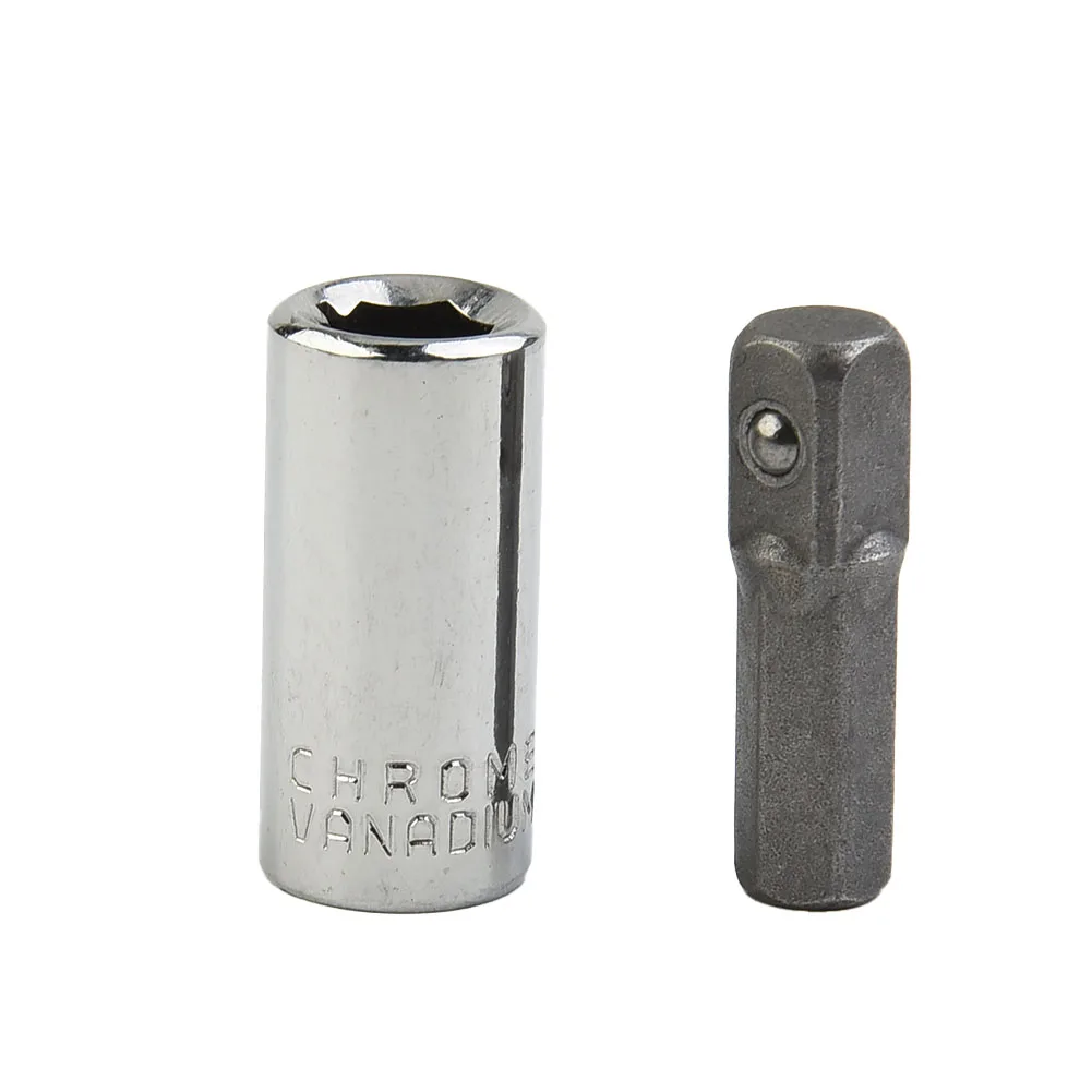 

2Pcs 1/4 Square Drive To 1/4 Hex Shank Impact Drill Socket+1/4 Drill Socket Adapter For All Quick Change Chucks 2000 In/Lb