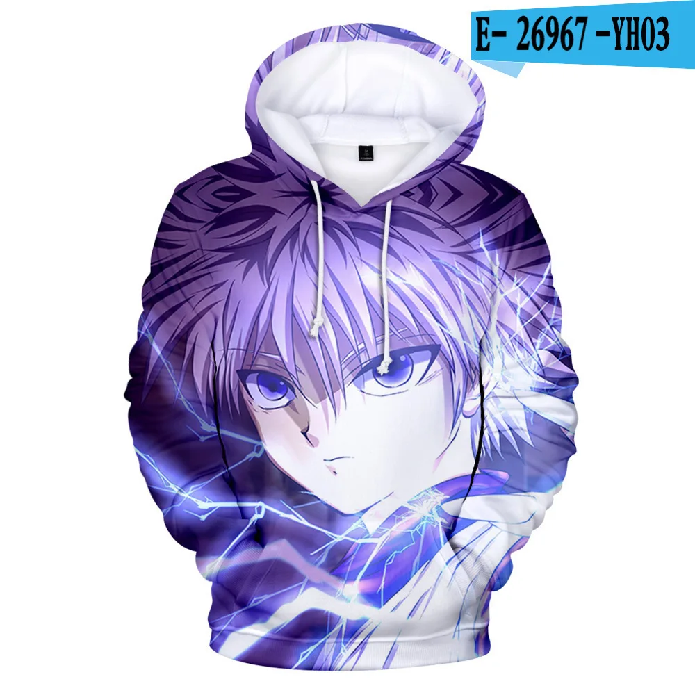 

Fashion 3D printed Comic Hisoka Hoodies Sweatshirts Men Women Hoodie Autumn Hooded Kids 3D Hisoka boys girls Purple pullovers