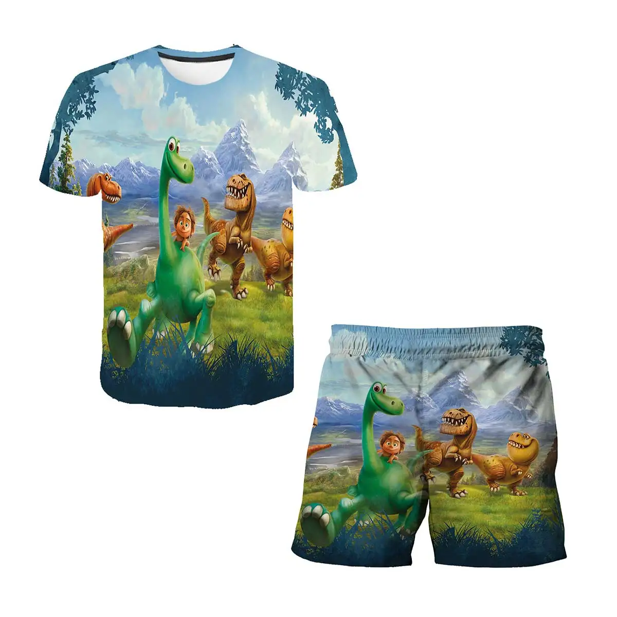 Fashion Baby Boy's Jurassic Park 3 Suit Summer Casual Clothes Set Top Shorts 2PCS Baby Clothing Set for Boys Suits Kids Clothes