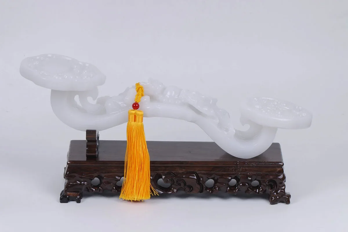 Нефритовый Ruyi натуральный афганский белый украшение офисного стола нефритовый