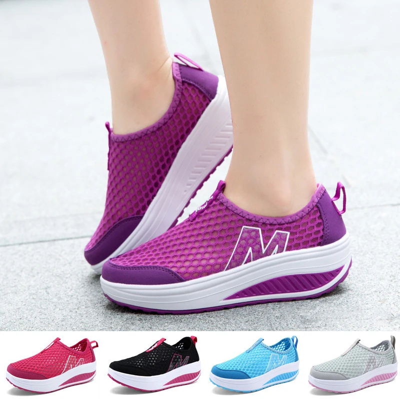 Women's Vulcanized Shoes Lace-up Platform Casual Shoes Breathable Hard-wearing Sneakers Lightweight Low Top Letter Walking Shoes