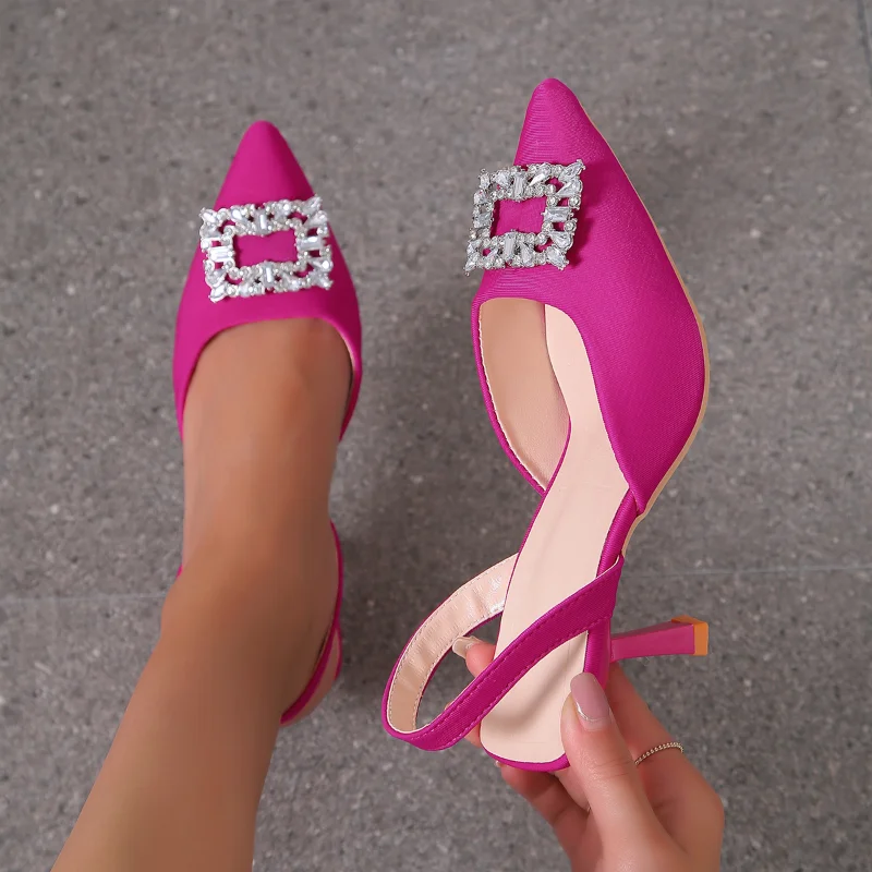 

Туфли женские свадебные с блестками и острым носком, весна-лето 2022