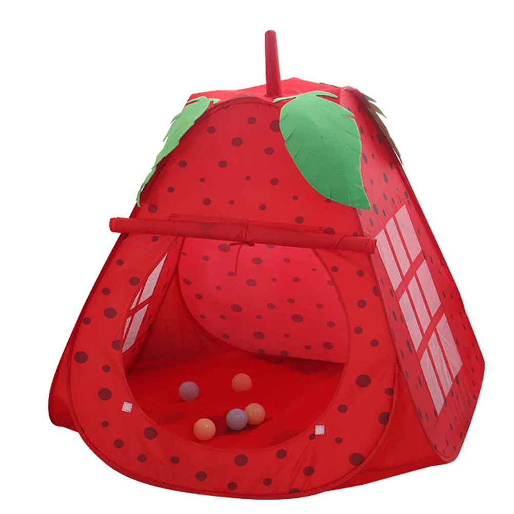 

Tent Strawberry Kids Toddlers Playhouse Tent Foldable Portable Castle Play Tent Indoor Outdoor Play Tent for Kids Inflatable