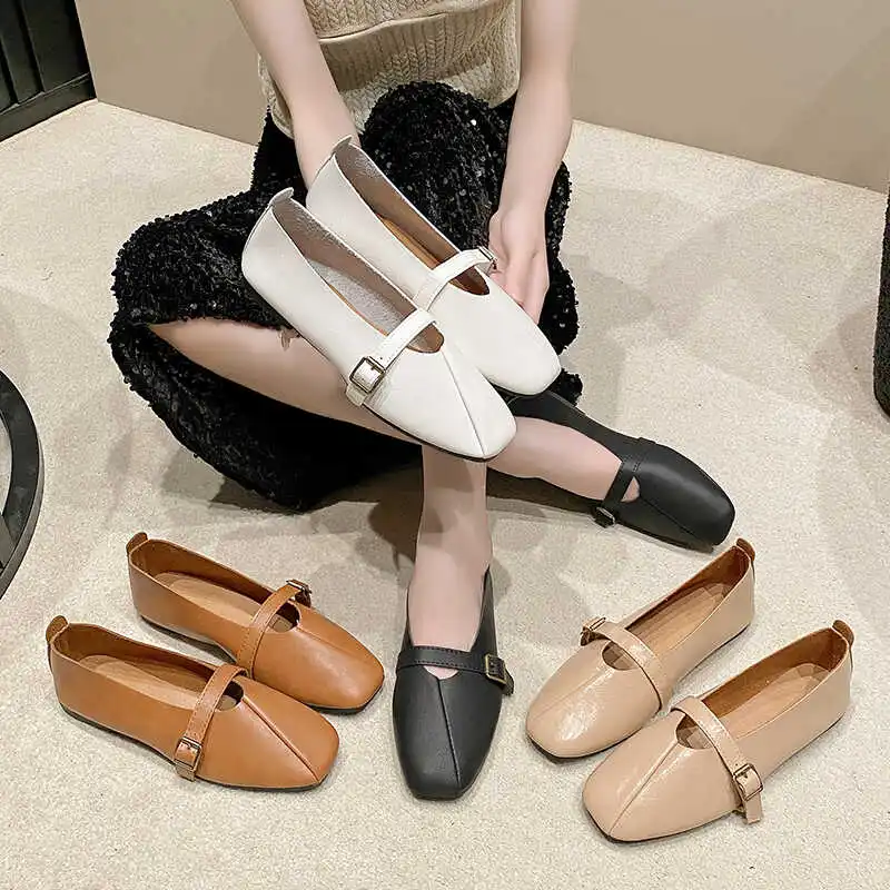 Туфли-лодочки женские универсальные Мягкие Мокасины с квадратным носком