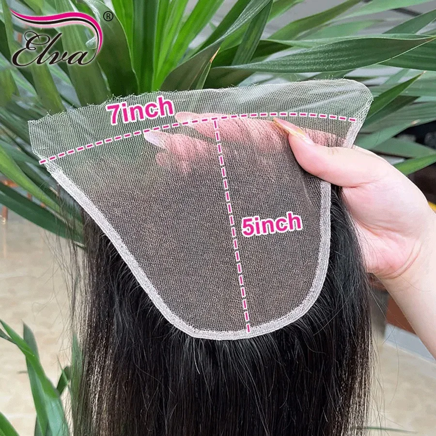 100% настоящие HD кружева 7X5 с глубоким пробором Кружевная застежка Человеческие