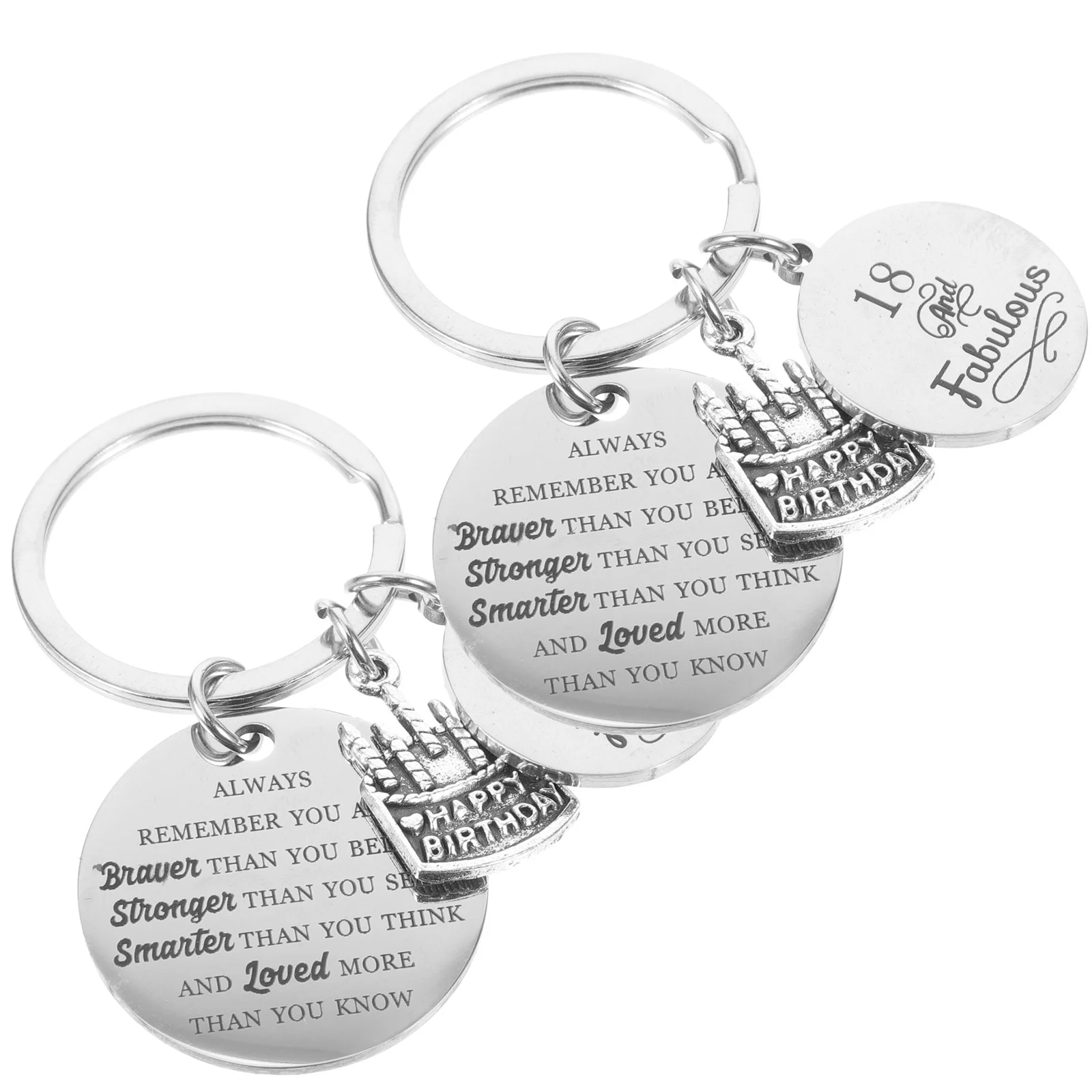 

2 Pcs Wallet Key Chain Accessories Women 18th Birthday Womens Chains Boyfriend Keychain Keys Stainless Steel Gifts Man