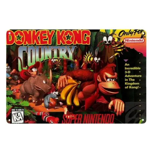 

Металлический плакат Donkey Kong Country Super Nintendo 20*30 см