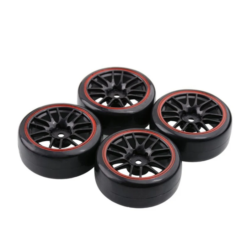 

4PCS Rubber RC Racing Tires Car On Road Wheel Rim Fit For HSP HPI 9068 ALL 1/10 HSP 94123/94122/94103/D4/D3