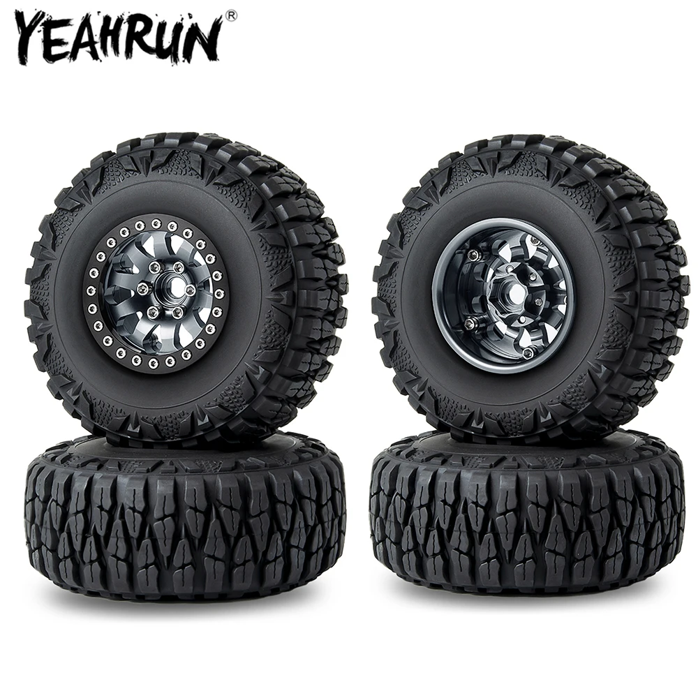 

YEAHRUN 1.9 Metal Beadlock 25mm Wheel Hub Rims & Rubber Tires For 1/10 Axial SCX10 90046 TRX4 D90 D110 CC01 RC Crawler Car Parts