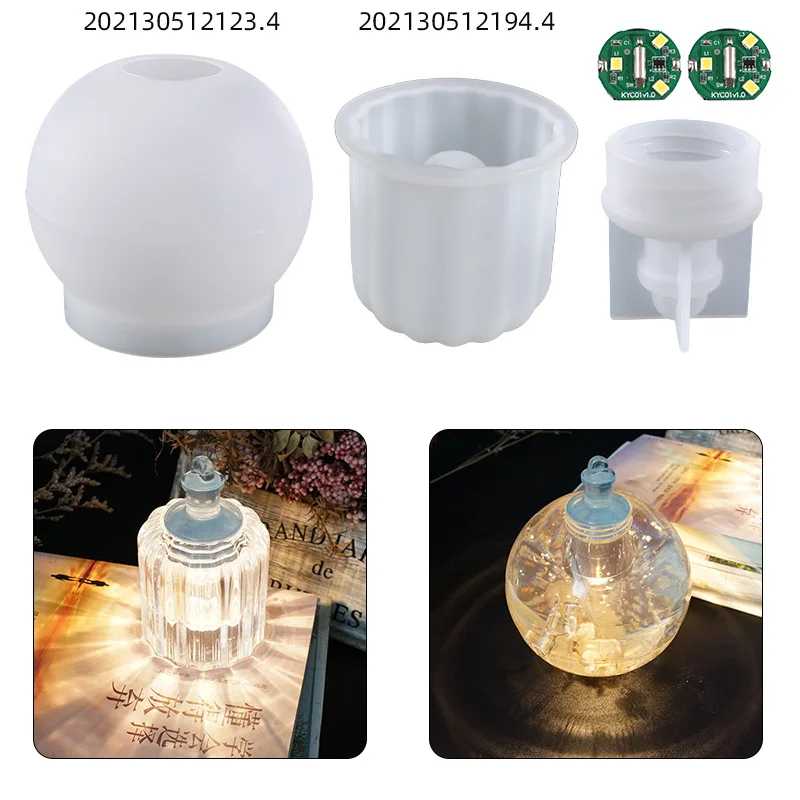 

Stripe Round Bulb DIY Epoxy Resin Silicone Mold Home Bedroom Led Lamp Night Light Crafts Ornaments Decor Reusable Silicone Mold