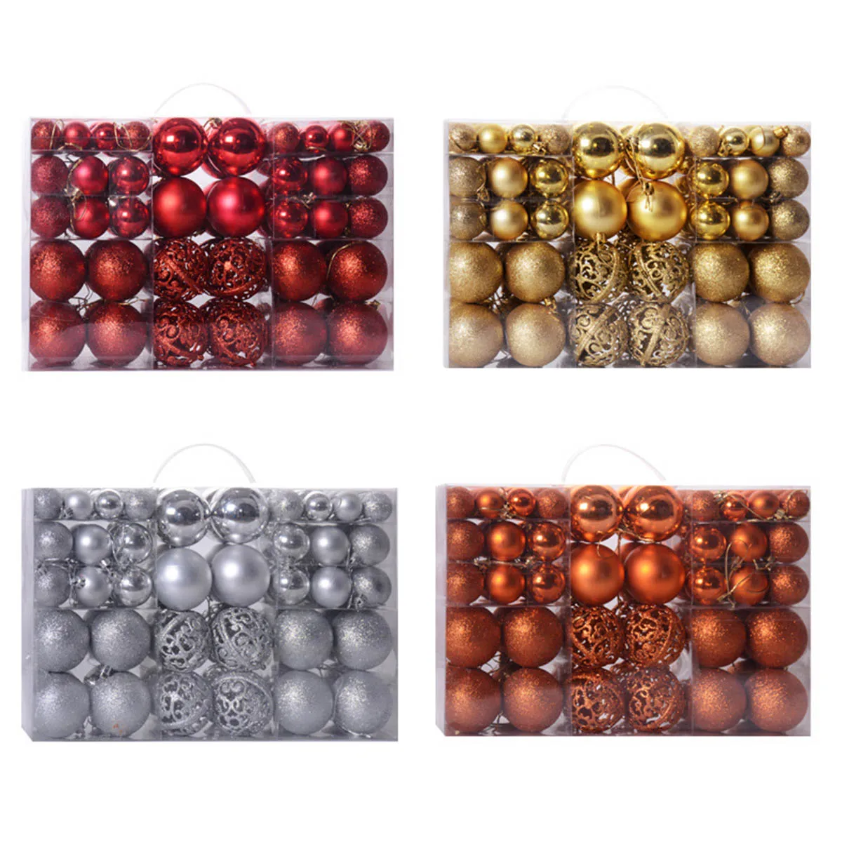 

100pcs Christmas Balls Christmas Tree Ornaments Big Ball Xmas Tree Hanging Pendants Home Party Decoration 2024 New Year Gift