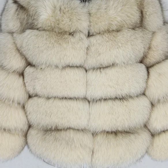 

Luxury brand genuine Winter Jacket Brand Women 2023 Real Coat Natural Stand Collar Big Fluffy Fox Fur Outerwear Streetwear Thick