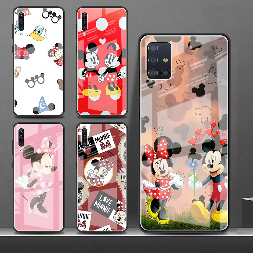 

Naughty Mickey Mouse Case For Samsung A52 A51 A71 A50 A21s A70 A91 A12 A31 A40 A30 A53 A73 A22 Glass Phone Funda Cover Cases