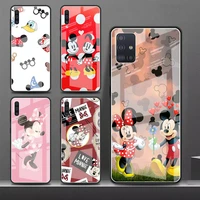 naughty mickey mouse case for samsung a52 a51 a71 a50 a21s a70 a91 a12 a31 a40 a30 a53 a73 a22 glass phone funda cover cases