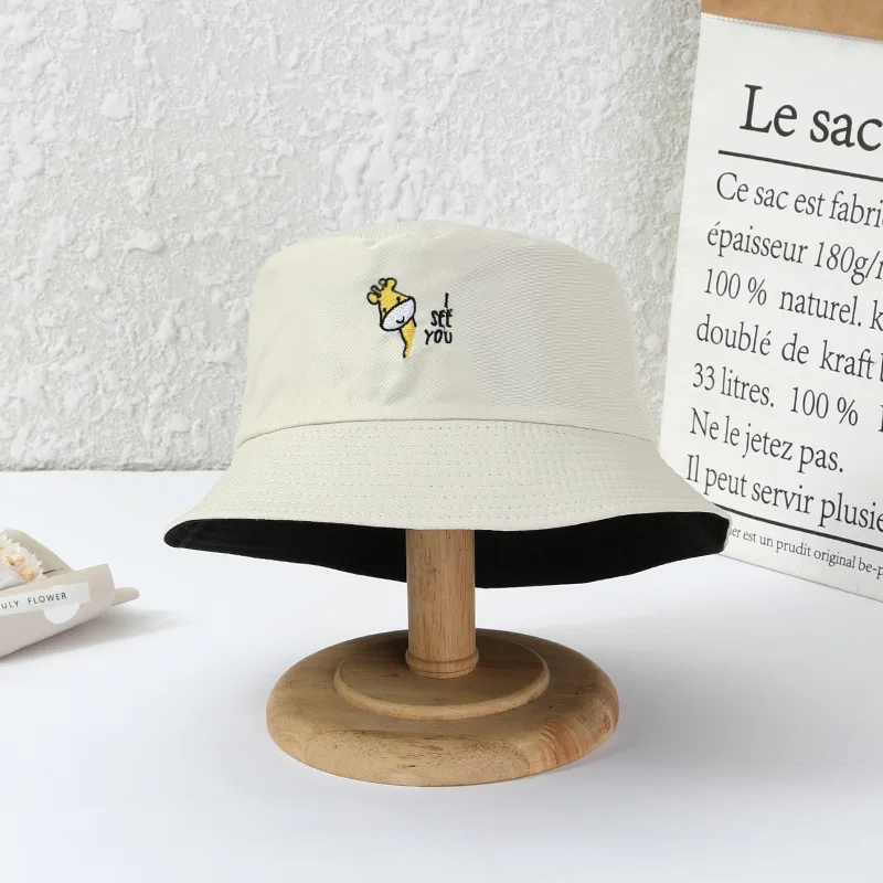 2022 New Fashion Summer Bucket Hat for Women Men Bob Deer Animal Sun Flower Dog Bean Embroidered Fishing Cap images - 6