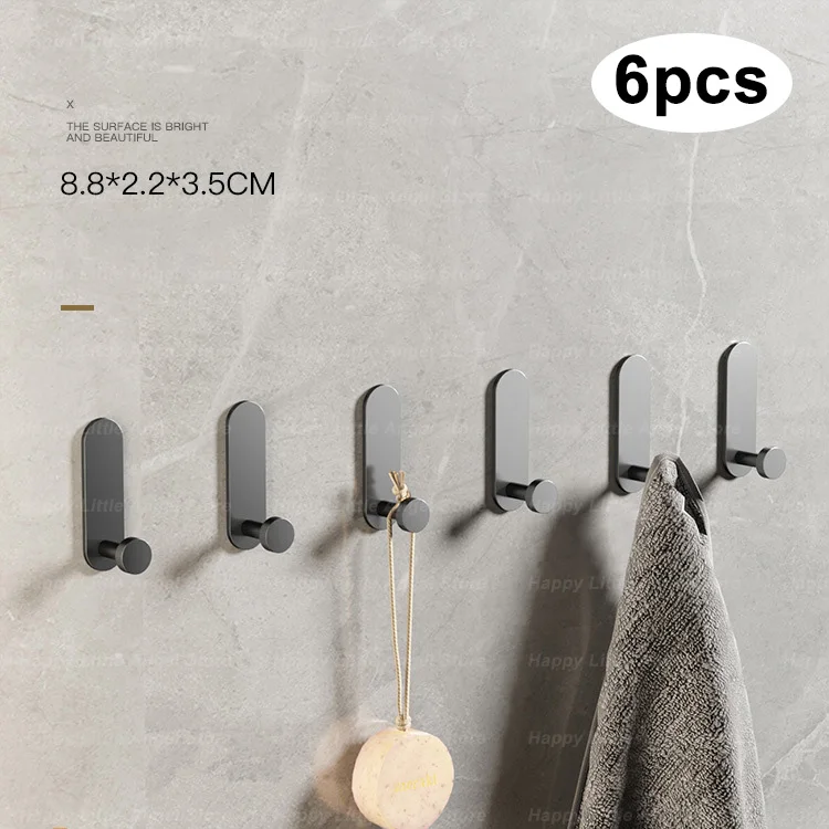 

Алюминиевый самоклеящийся крючок для кухни и ванной комнаты, вешалка для ключей от двери и сумок, вешалка для полотенец, крючок для душа, крючок для халата