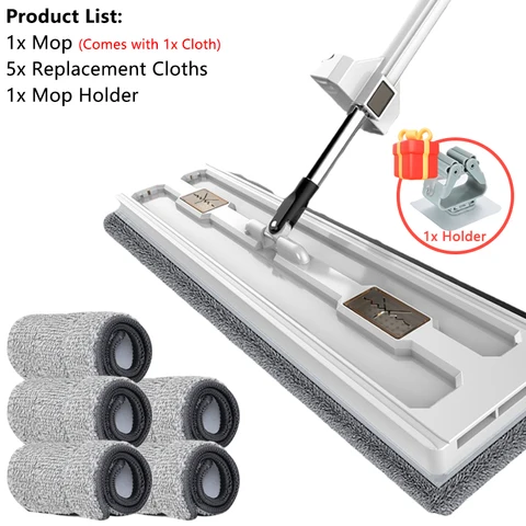 MOP de limpeza de piso e caçamba define o aperto sem mãos MOPS CLEIMENTO DE MICROFIMBER MICROFIBRA ROTAÇÃO DE MOP PISTOLO DE LAVANDO COM CIPER