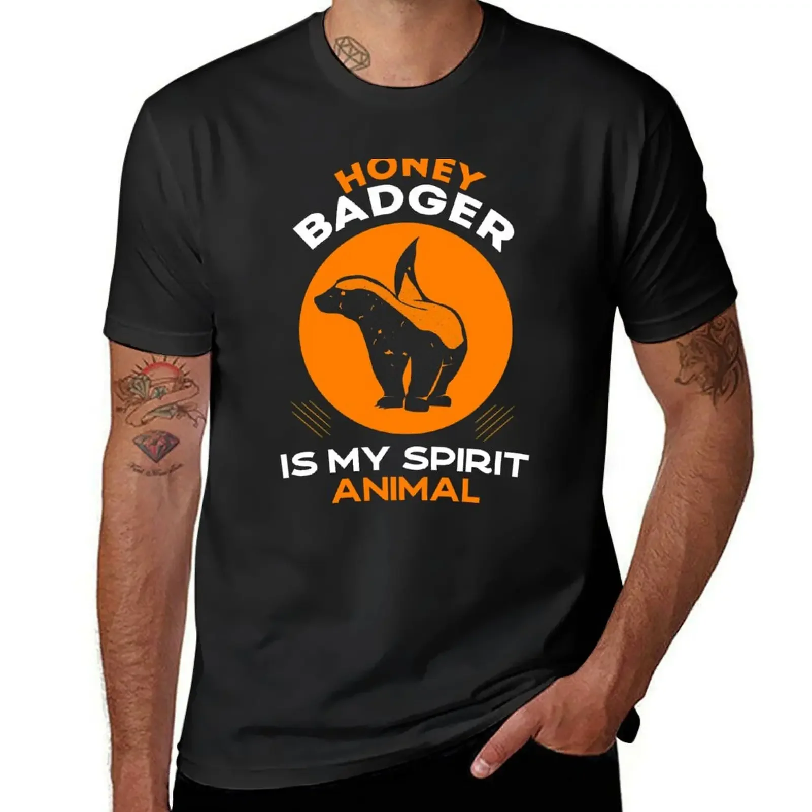 Футболка Honey Badger Is My Spirit с животными модные рубашки мужская хлопковая футболка |