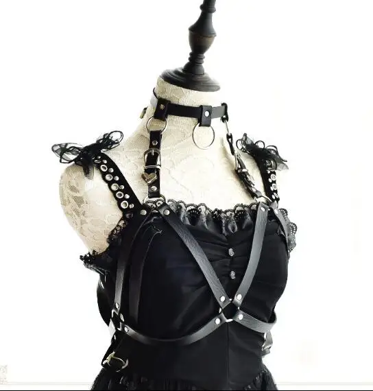 

Pumk Strap Women PU Rivet Black Fasten Belt