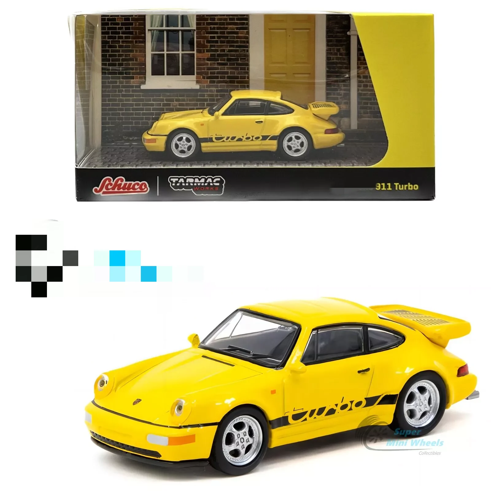 Schuco x Tarmac Works 1/64 911 турбо-желтая литая под давлением модель автомобиля сбор