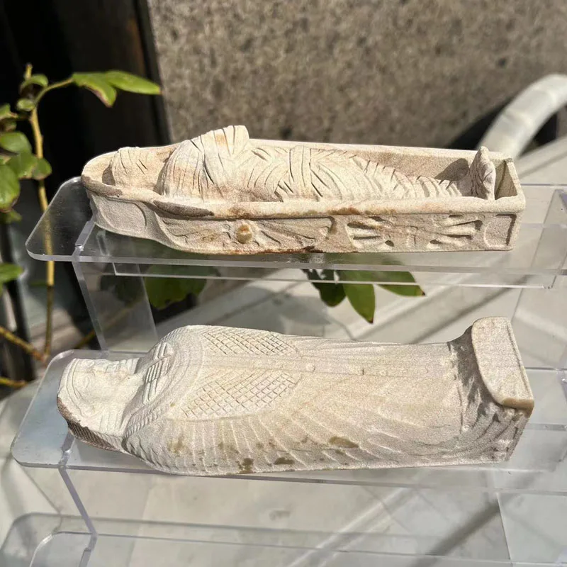 Винтажная резная статуя саркофага египетское искусство натуральный змеевик