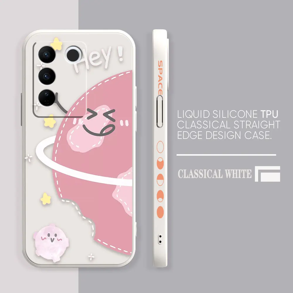 Case For VIVO S5 S6 S7 S9 S9E S10 S12 S15 S16 S16E V19 V20 V21 V23 V25 V27 PRO 5G Case Funda Cqoue Shell Hey Cartoon Earth Star
