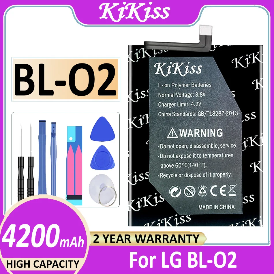 

Original KiKiss Battery BL O2 4200mAh For LG BL-O2 BL-02 Bateria