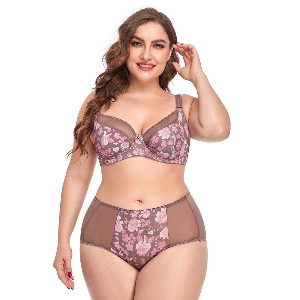 

New Plus Size Lace Bra Set Push Up Bras and Panty Set Classic Bandage Underwire Lingerie Set Ultrathin Gathered Underwear