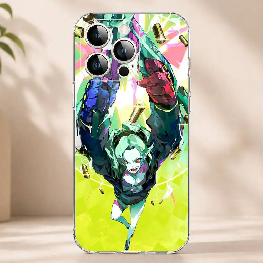 Чехол для телефона C-Cyberpunk Rebecca E-Edgerunners для iPhone 17 16 Pro Plus Air 16E 15 14 13 12 11 Max Mini, прозрачный. (art.: 3920dd03e33c2) - 3920dd03e33c2