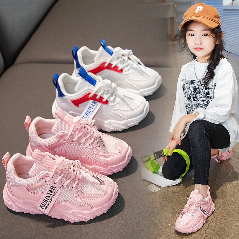 

Кроссовки Детские сетчатые для мальчиков и девочек, дышащие спортивные кеды, модная повседневная мягкая спортивная обувь, весна