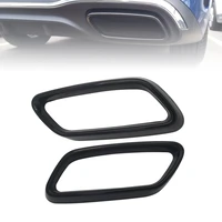 car tail pipe frame is suitable for 2022 mercedes benz c class black stainless steel exhaust pipe decoration frame tail throat