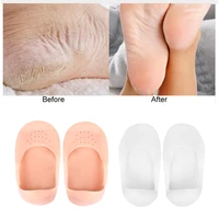 1pair feet care socks silicone insole gel moisturizing sock anti cracked heel protector prevent calluses foot spa pedicure socks