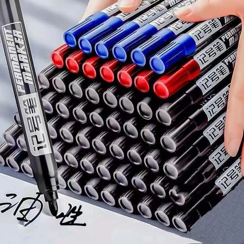 

8Pcs/Set Permanent Marker Pen Fine Point Oily Not Erasable Waterproof Marker Pen Logistics Lengthen Ink Red Blue Black