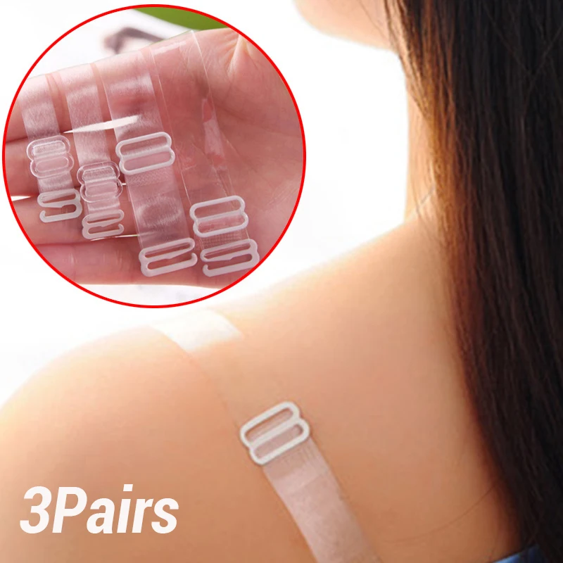 

3 Pairs Invisible Bra Straps Transparent Detachable Adjust Shoulder Strap Women Elastic Silicone Bra Belt Underwear Accessories