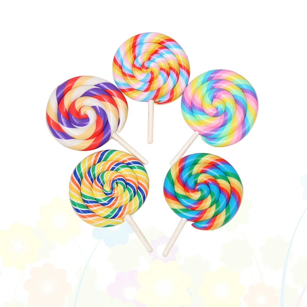 

Lollipop Clay Candy Charms Lollipopsdessertspolymer Sculpture Pendant Artificial Diy Model Craft Photo Decoration Fake Propsfaux