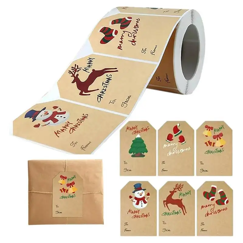 

Наклейки с надписью «Merry Christmas», 250 шт.