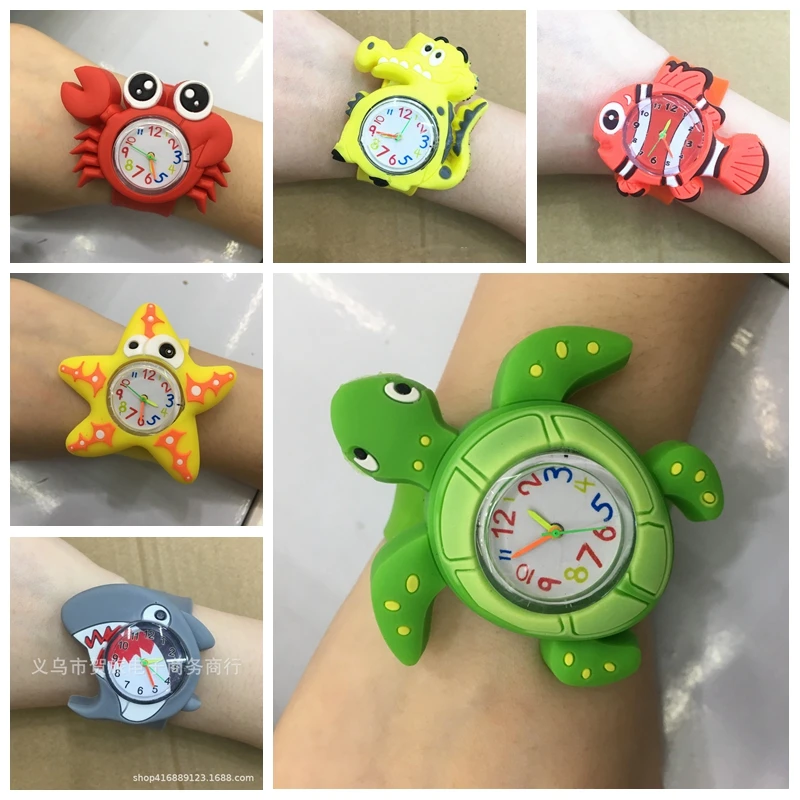 

Cartoon Ocean Animals Slap Bracelets Watch Gift Under the Sea Party Decor Turtle Crab Kids Boys Girl Happy Birthday Party Favors