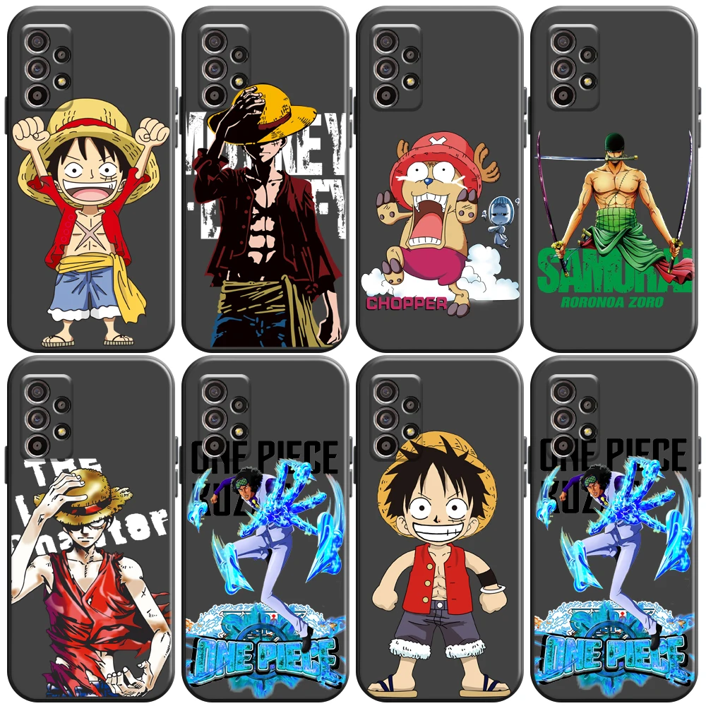 

Japanese Anime ONE PIECE Phone Case For Samsung Galaxy A32 4G 5G A51 4G 5G A71 A72 4G 5G Coque Back Carcasa Funda Black Soft