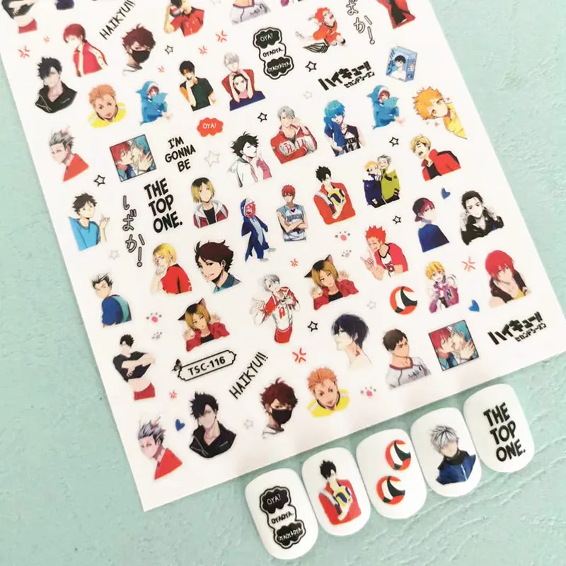 Аниме Haikyuu дизайн 3D наклейка слайдер DIY украшения Инструменты самоклеящиеся наклейки для ногтей TSC 116 125